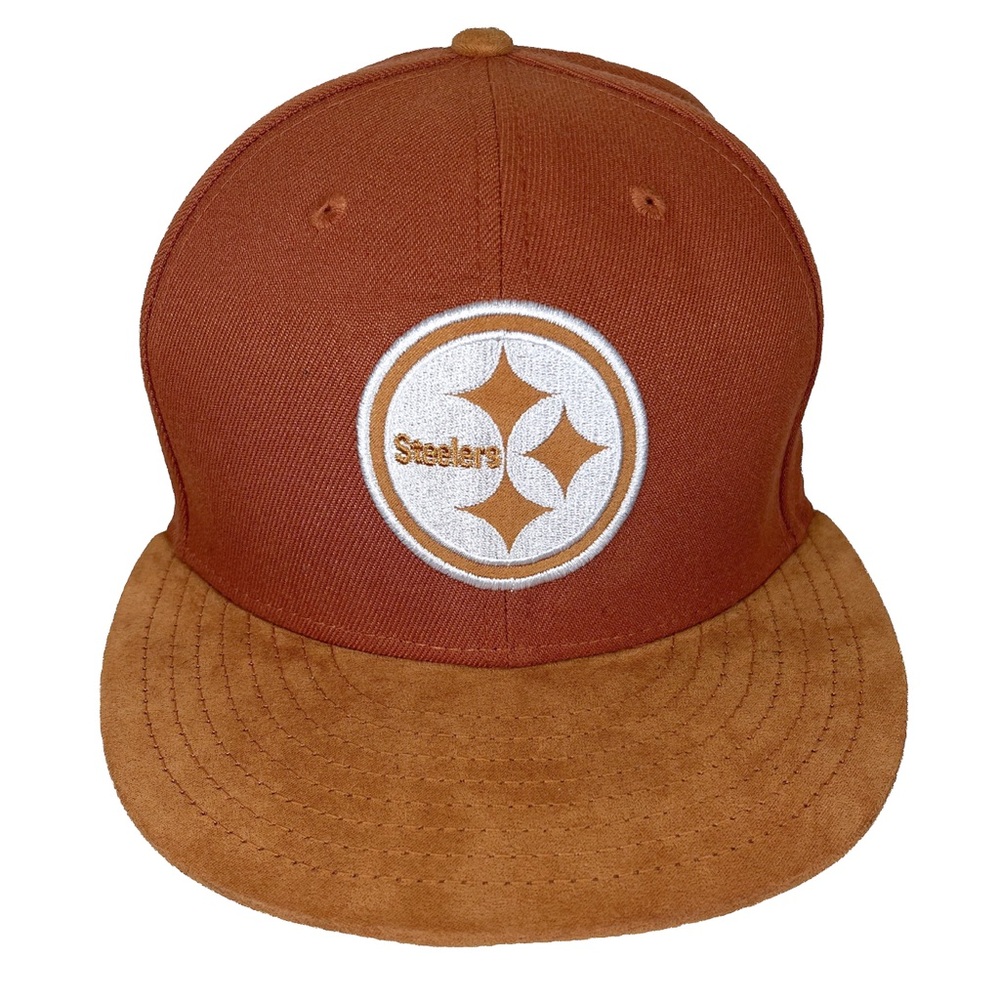 Pittsburgh Steelers New Era SnapBack Hat Cap Suede Brim Throwback NFL Rare - Picture 1 of 6